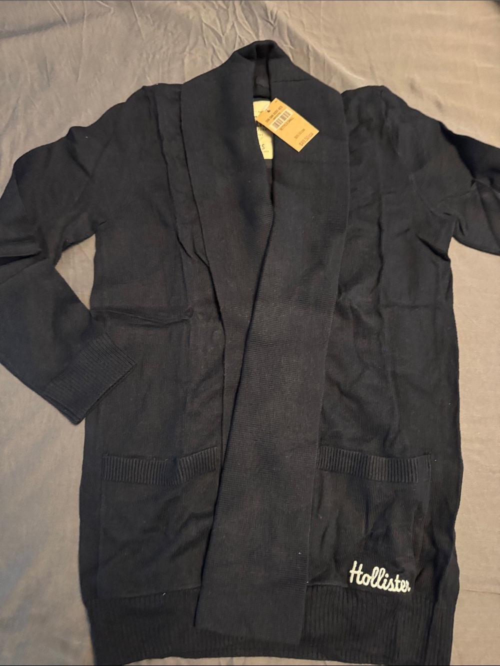 Hollister Dark Navy Shawl-Collar Cardigan